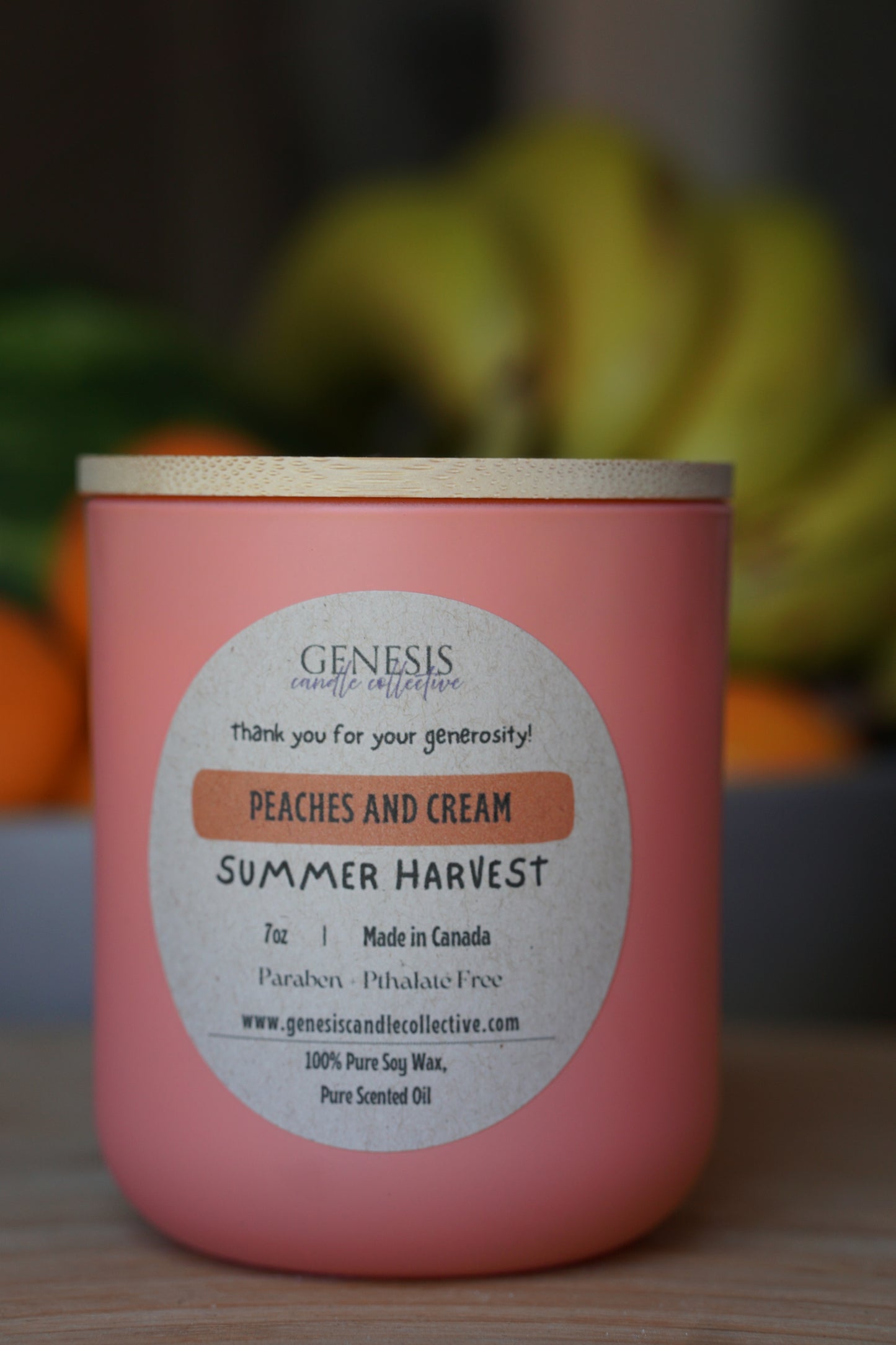 Peaches & Cream Scented Soy Wax Candle