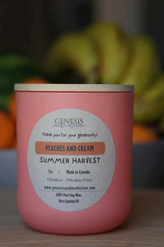 Peaches & Cream Scented Soy Wax Candle