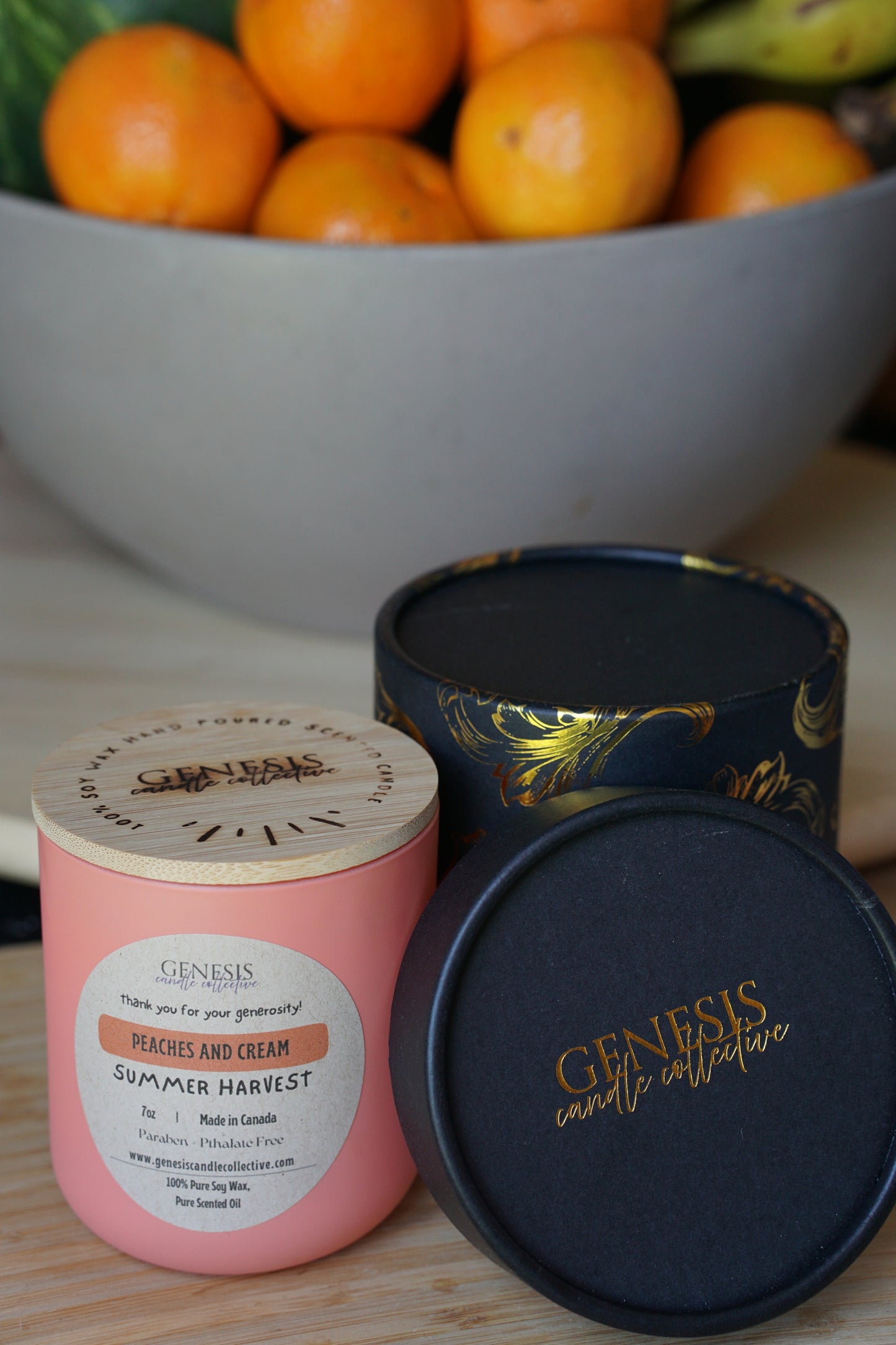 Peaches & Cream Scented Soy Wax Candle